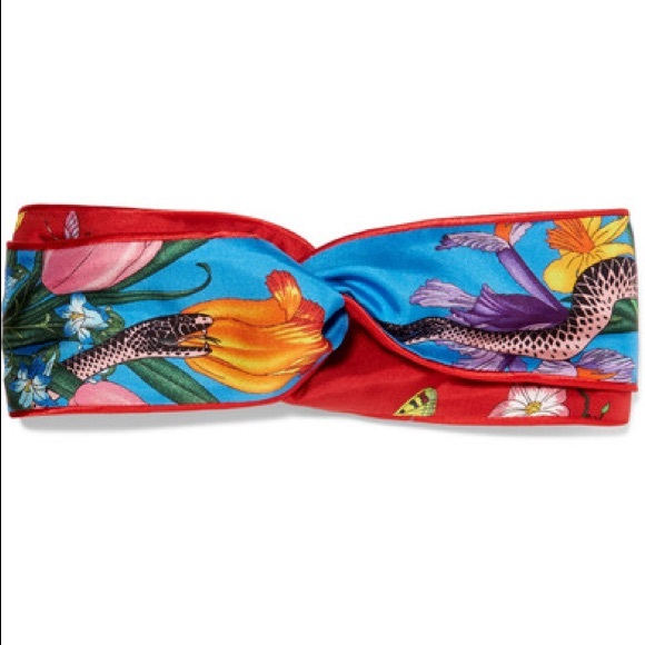 Gucci Accessories - NWT Gucci Floral Snake Silk-Twill Headband